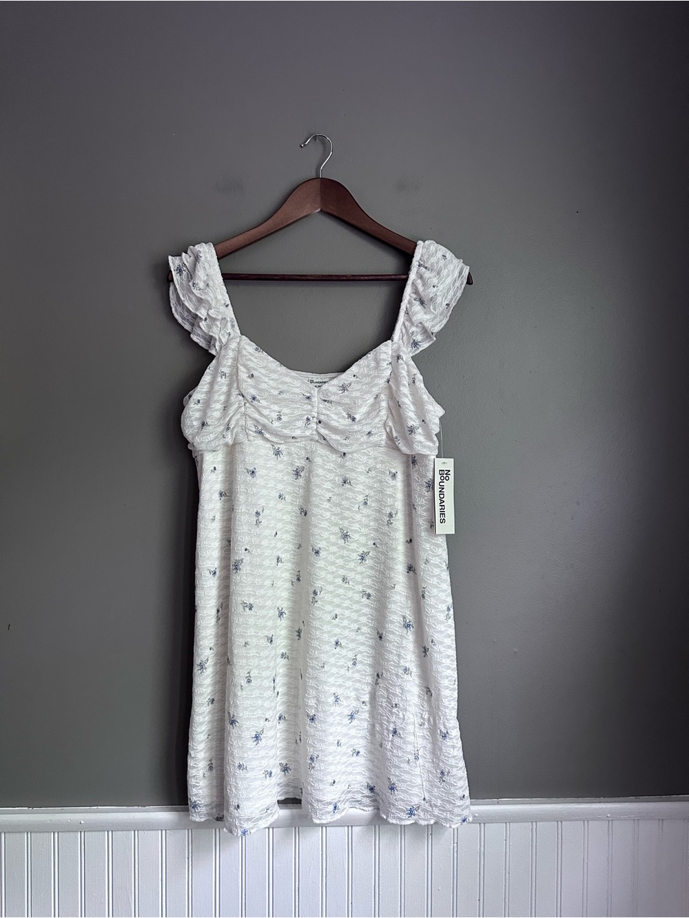 No Boundaries Double Ruffle Ruched Mini Dress Women's Size M | XL